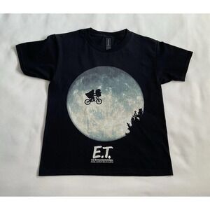 E.T. The Extra-Terrestrial Graphic T-Shirt Youth  Small ‎ Black Moon Bike Scene